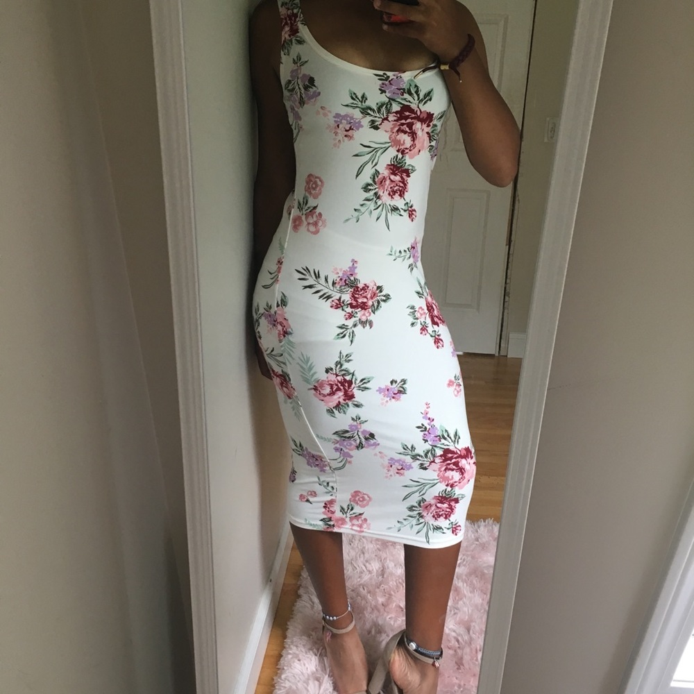 White floral dress